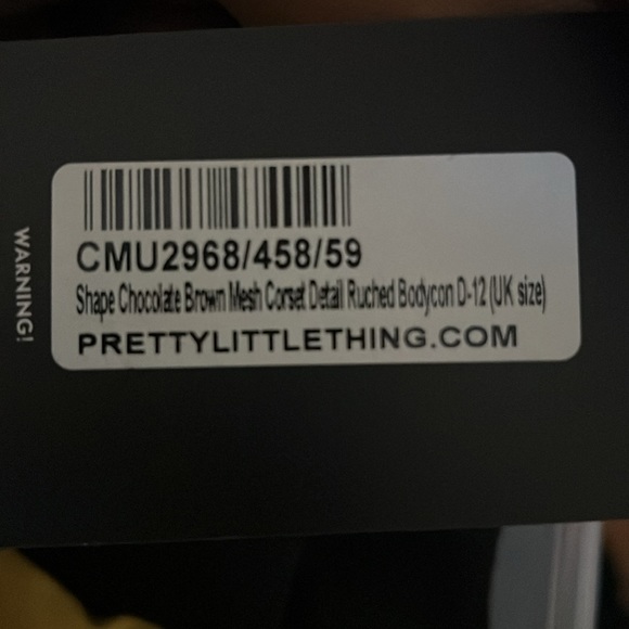 Chocolate Brown Mesh Corset Ruched Bodycon Dress - Picture 4 of 4